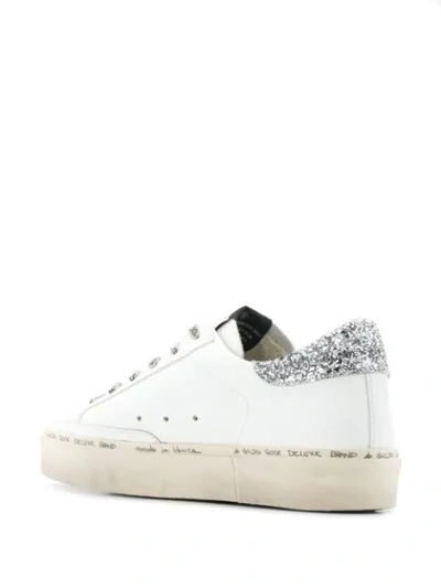 Shop Golden Goose Hi-star Sneakers In G5 White Silver-green