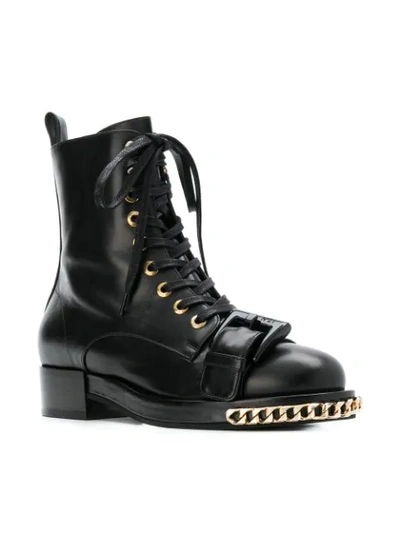 Shop N°21 Chain Trimmed Boots In Black