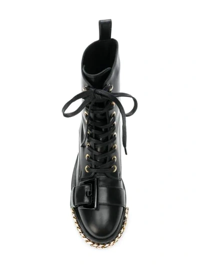 Shop N°21 Chain Trimmed Boots In Black
