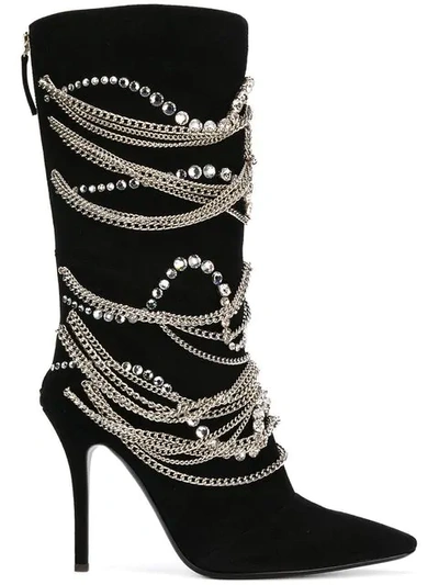 Shop Giuseppe Zanotti Notte Chain Boots In Black