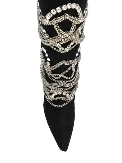 Shop Giuseppe Zanotti Notte Chain Boots In Black