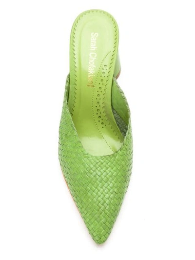 Sarah Chofakian Mules Aus Leder In Green