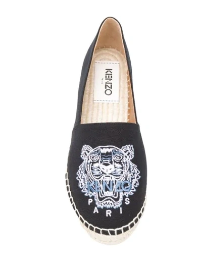 Shop Kenzo Embroidered Logo Espadrilles In Black