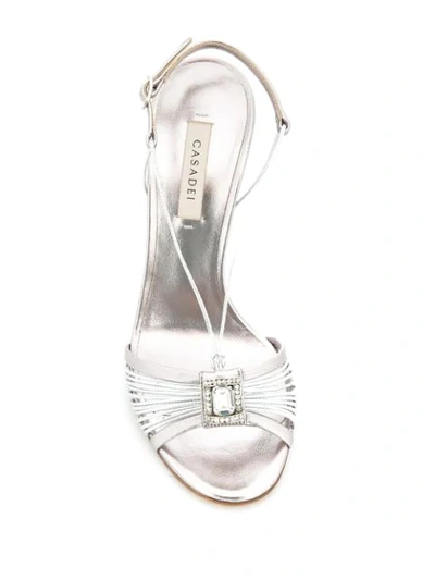 Shop Casadei Cri Sandals In Silver