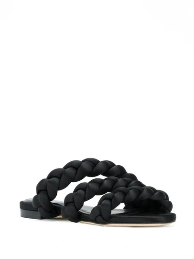 Shop Marco De Vincenzo Triple Treccia Slider Sandals In Black