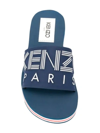 Shop Kenzo Logo Sliders In Blue