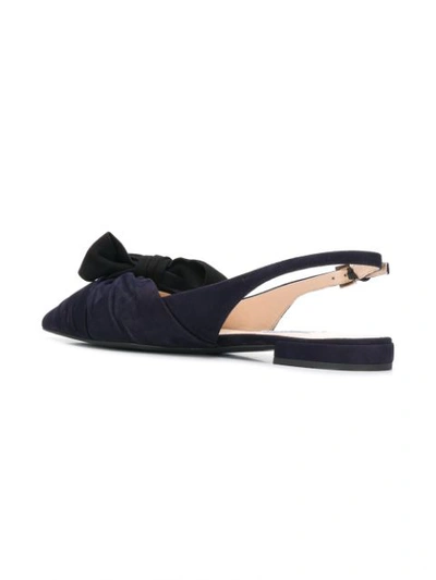 Shop Prada Bow Detail Sling Back Sandals In Blue