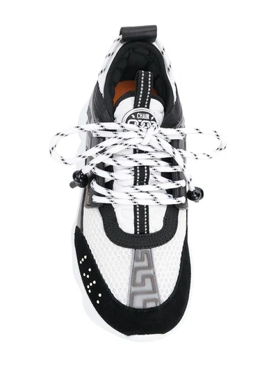 Shop Versace Chain Reaction Sneakers In Black