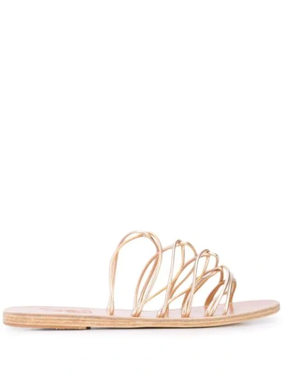 Shop Ancient Greek Sandals Rodopi Strappy Sandals In Gold