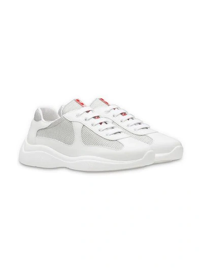 Shop Prada America Cup Sneakers In White