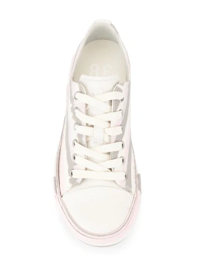Shop Both Striped Lace-up Sneakers In White