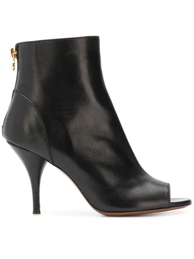 Shop L'autre Chose Peep-toe Ankle Boots In Black