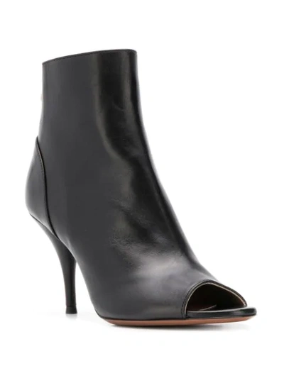 Shop L'autre Chose Peep-toe Ankle Boots In Black