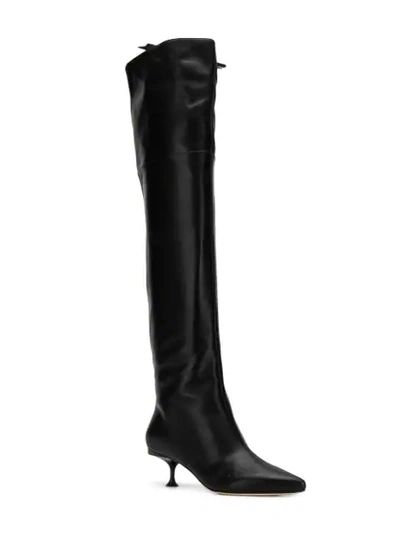 Shop Sergio Rossi Kitten Heel Boots In Black