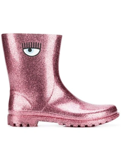 Shop Chiara Ferragni Logomania Rain Boots - Pink