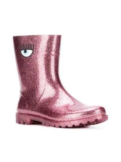 Shop Chiara Ferragni Logomania Rain Boots - Pink