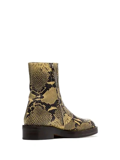 Shop Marni Snakeskin Embossed Boots In Neutrals