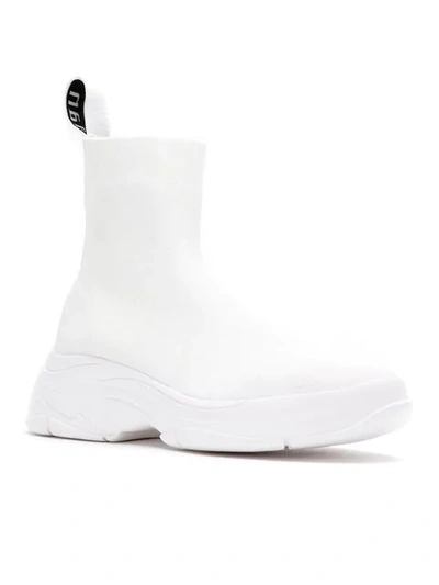 Studio Chofakian Knit Sneakers In White