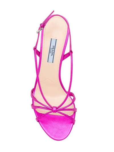 Shop Prada Strappy Slingback Sandals In Pink