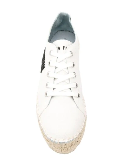 Shop Chiara Ferragni Eye Detailed Espadrille Sneakers In White