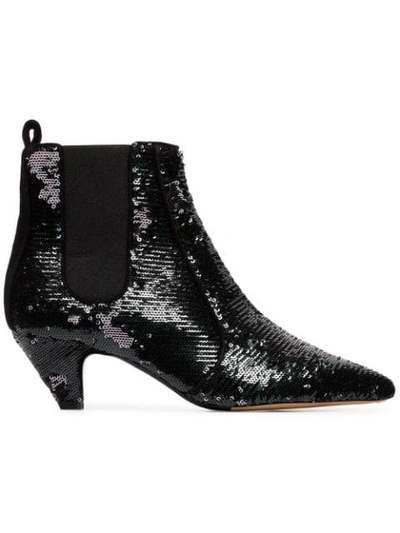 Shop Tabitha Simmons Effie 50 Sequin Ankle Boots In Black