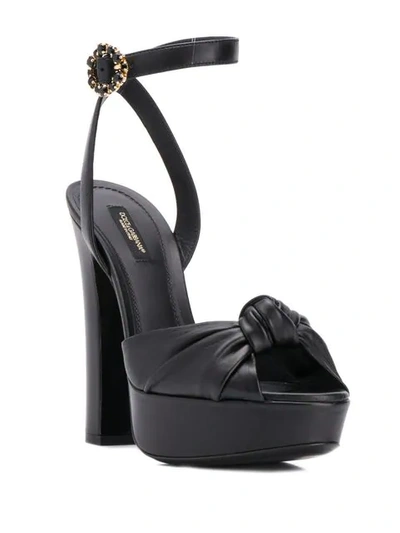 Shop Dolce & Gabbana Knot Platform Sandals In Black