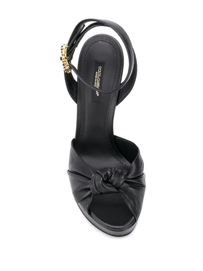 Shop Dolce & Gabbana Knot Platform Sandals In Black