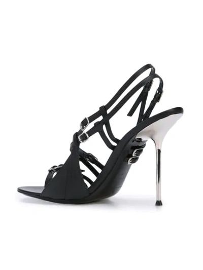 ALEXANDER WANG MULTIPLE BUCKLE SANDALS - 黑色