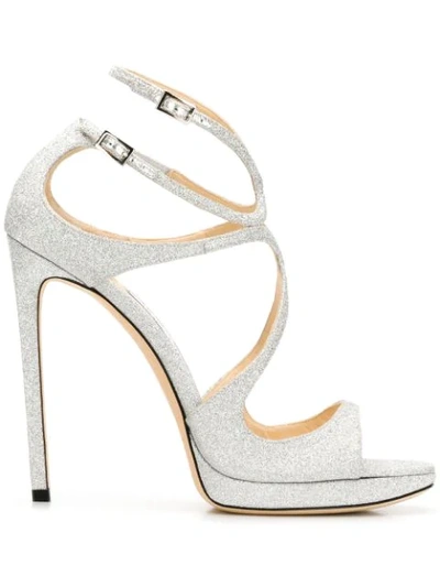 Shop Jimmy Choo Lance 120 Sandals In Silver