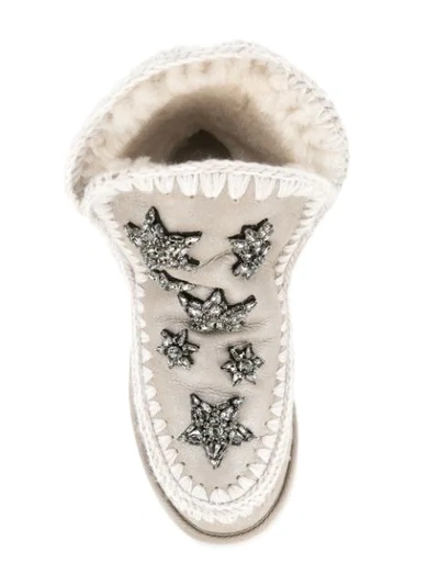 Shop Mou Embellished Snow Boots - Neutrals