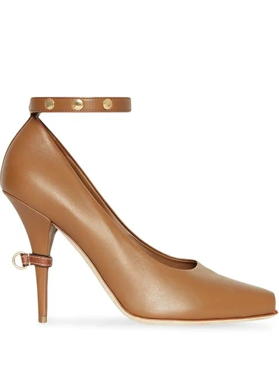 Shop Burberry D-ring Pumps In Brown