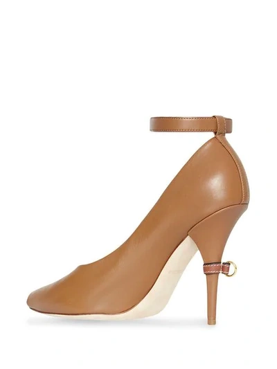 Shop Burberry D-ring Pumps In Brown
