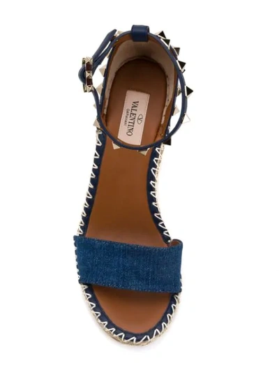 Shop Valentino Rockstud Espadrilles In Blue