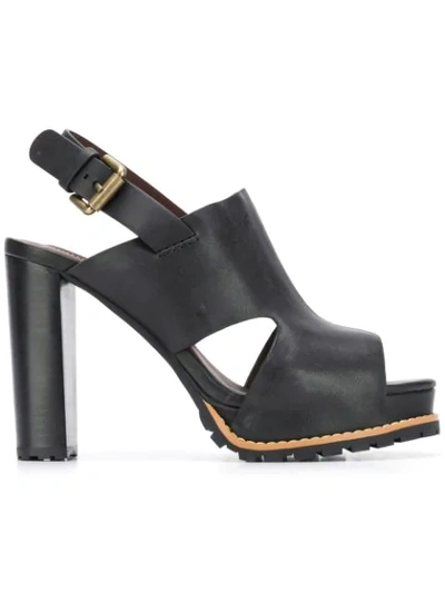 SEE BY CHLOÉ CHUNKY HEEL SANDALS - 黑色