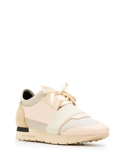 Shop Balenciaga Race Sneakers In Neutrals