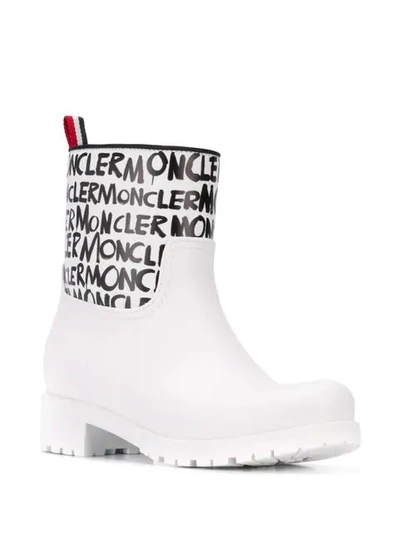Shop Moncler Ginette Rain Boots In White