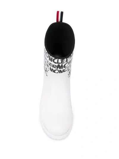 Shop Moncler Ginette Rain Boots In White