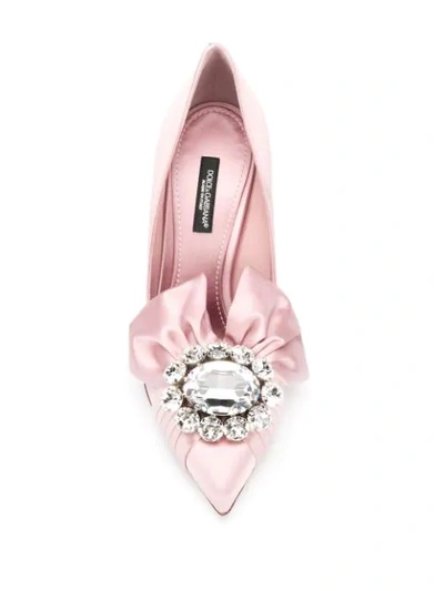 Shop Dolce & Gabbana Crystal-embellished Pumps In Pink