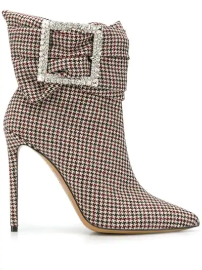 Shop Alexandre Vauthier Houndstooth Ankle Boots In Black