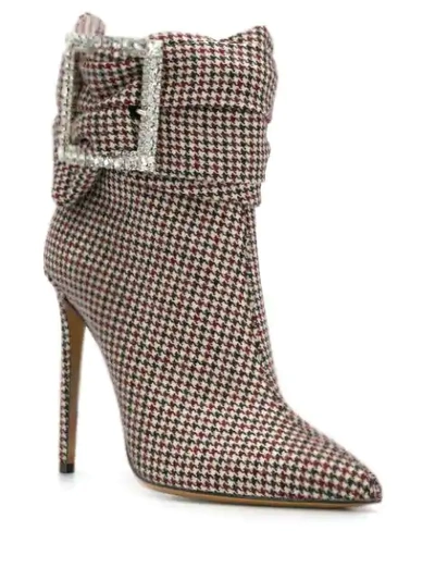 Shop Alexandre Vauthier Houndstooth Ankle Boots In Black