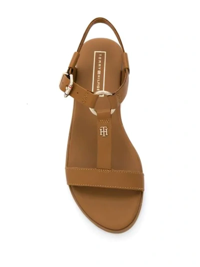 Shop Tommy Hilfiger Side Buckle Sandals - Brown