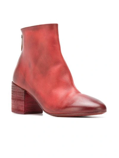 Shop Marsèll Block Heel Ankle Boots In Red