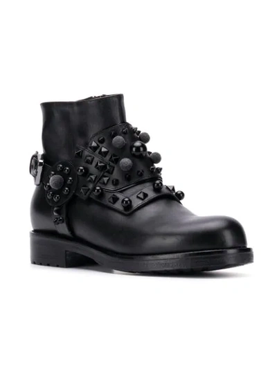 Shop Albano Studded Ankle Boots In Black