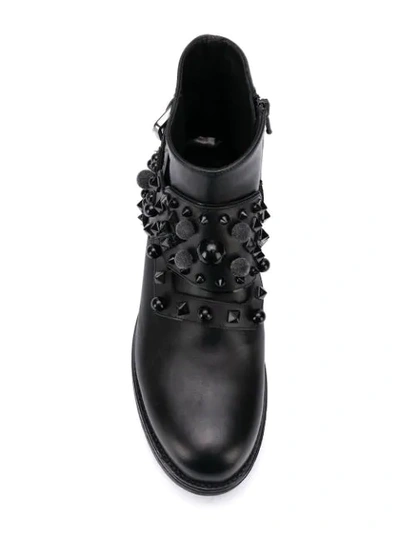 Shop Albano Studded Ankle Boots In Black