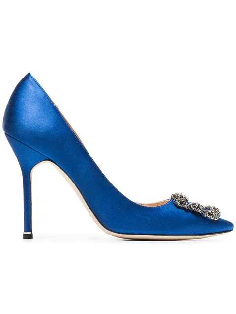 manolo blahnik royal blue heels