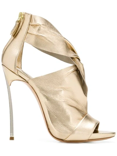 Shop Casadei Blade Sade Sandals In Gold