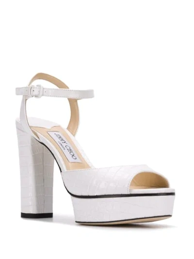 Shop Jimmy Choo Peachy 105 Sandals In White