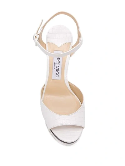 Shop Jimmy Choo Peachy 105 Sandals In White