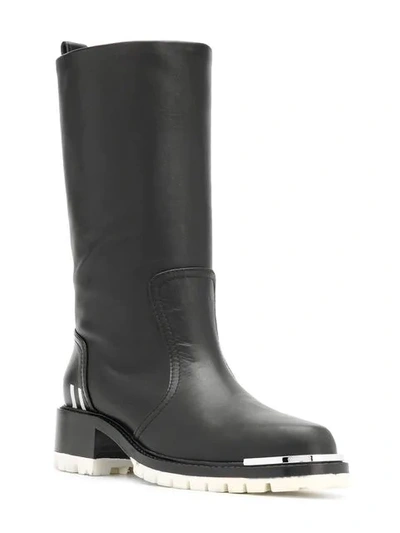 Shop Barbara Bui Round Toe Knee Boots In Black