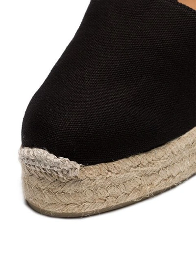 Shop Castaã±er Black Campesina 30 Canvas Wedge Espadrilles